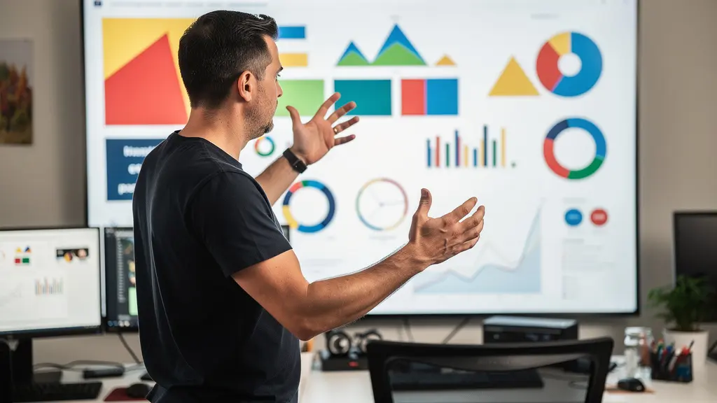 Expert data présentant des visualisations d'attribution multi-touch sur grand écran