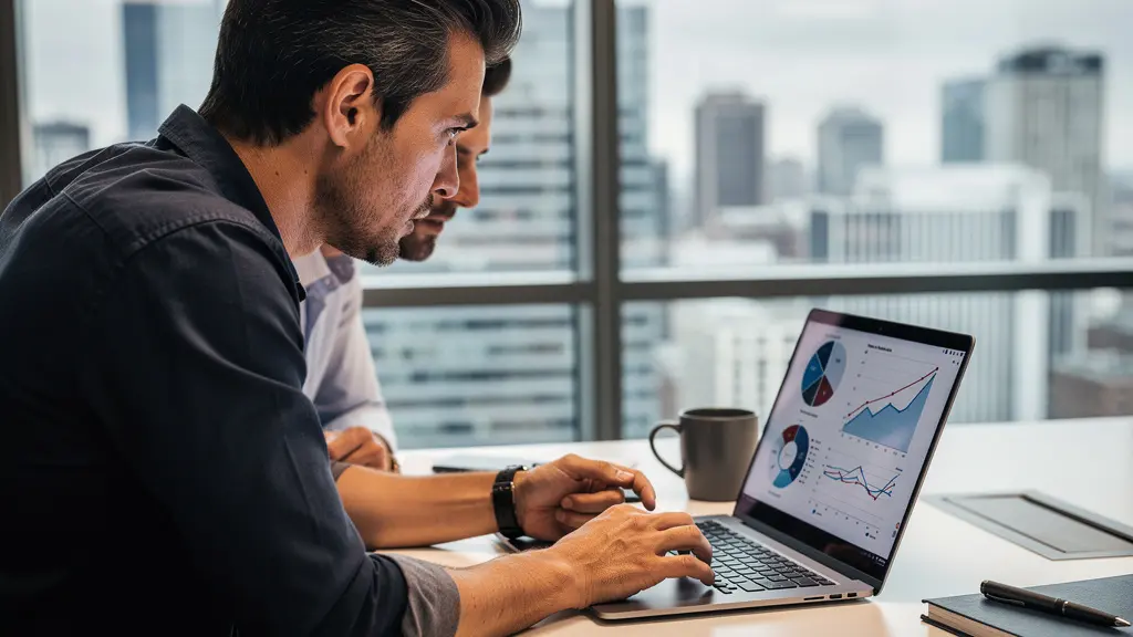 Équipe marketing discutant de performances de campagnes d'acquisition sur écran